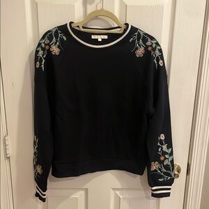 Maje Embroidered Black Pullover